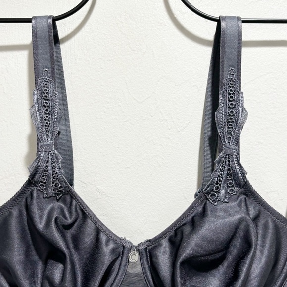 CHANTELLE Women’s Charcoal Gray NOTRE DAME Preformed Iron Cup Bra Underwire 32D - Picture 4 of 7